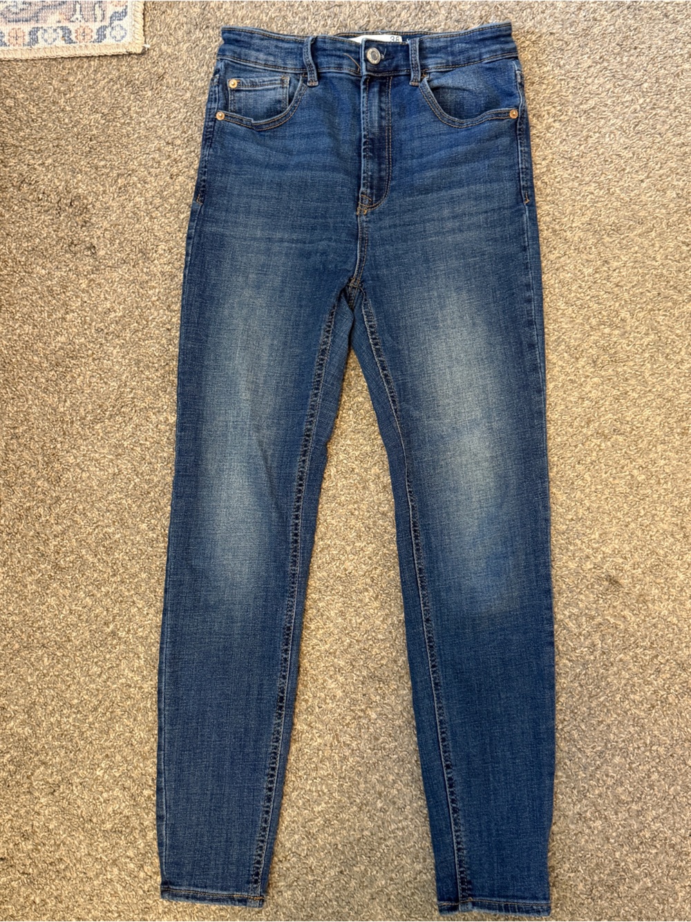 Stradivarius Women's Blue Denim High Waist Skinny Jeans SZ US 6